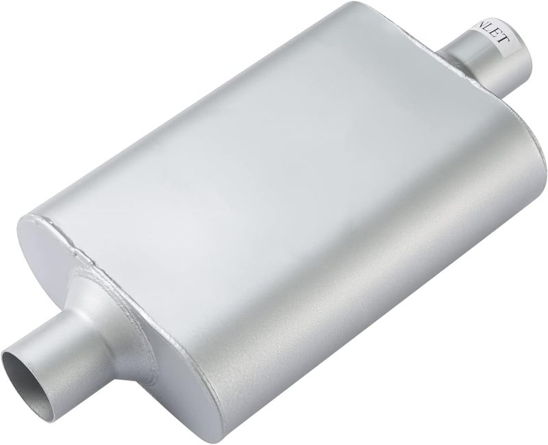 Floshine Universal Mufflers Dual Chamber 2.5" inlet (ID) 2.5" outlet (ID) overall 17" Performance Automotive Muffler Exhaust FH8C25C25 - Image 1